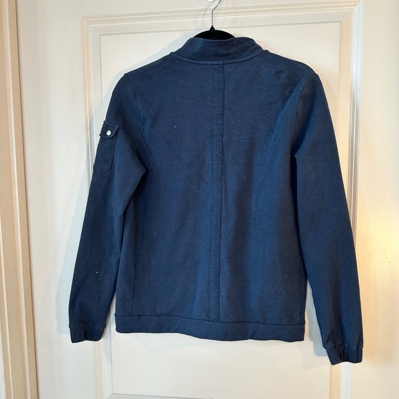 BARBOUR Blue Cotton Full Zip Pockets Sweater Jacket, size 6 - Picture 7 of 10